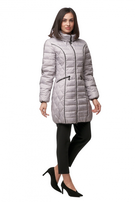 Женское пальто из текстиля с капюшоном 8012369