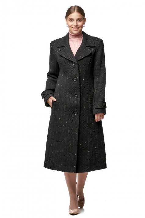 Женское пальто из текстиля с воротником 8012431