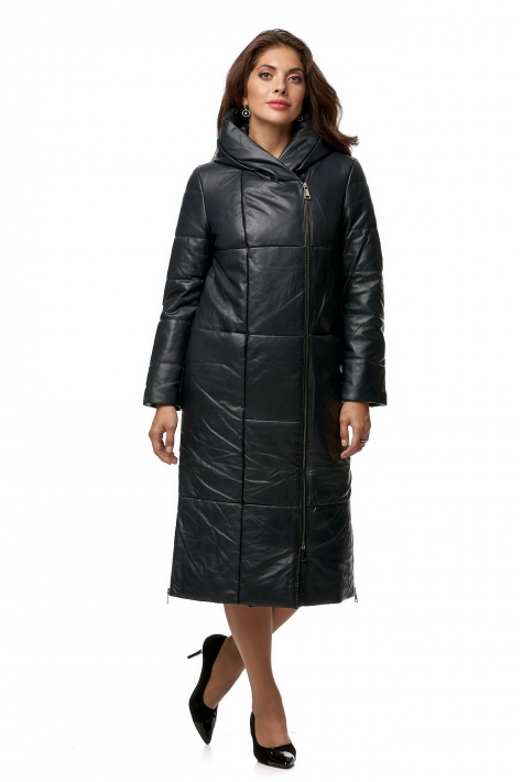 Женское кожаное пальто из натуральной кожи с капюшоном 8013011