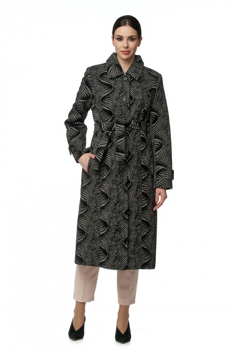 Женское пальто из текстиля с воротником 8016063