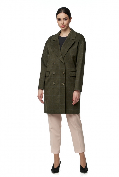 Женское пальто из текстиля с воротником 8016248