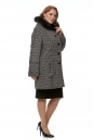 Женское пальто из текстиля с капюшоном, отделка песец 8017822-2