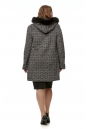 Женское пальто из текстиля с капюшоном, отделка песец 8017822-3
