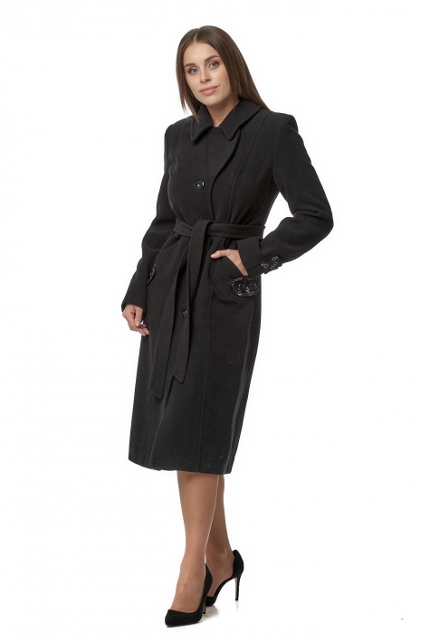 Женское пальто из текстиля с воротником 8018989