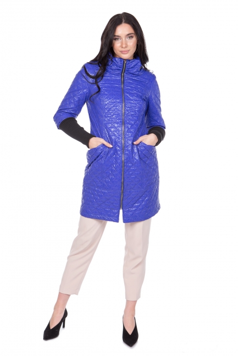 Женское пальто из текстиля с воротником 8021839