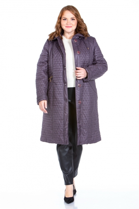 Женское пальто из текстиля с капюшоном 8022629