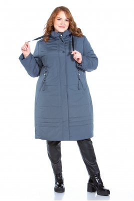 Зимнее женское пальто из текстиля с капюшоном