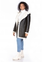Женское кожаное пальто из эко-кожи с капюшоном, отделка искусственный мех 8023158-9