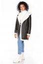 Женское кожаное пальто из эко-кожи с капюшоном, отделка искусственный мех 8023158-10