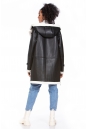 Женское кожаное пальто из эко-кожи с капюшоном, отделка искусственный мех 8023158-11