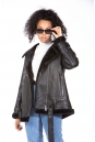Женская кожаная куртка из эко-кожи с воротником, отделка искусственный мех 8023159-2