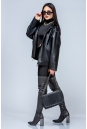 Женская кожаная куртка из эко-кожи с капюшоном 8023320-12