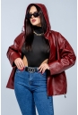 Женская кожаная куртка из эко-кожи с капюшоном 8023323-2