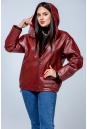 Женская кожаная куртка из эко-кожи с капюшоном 8023323-15